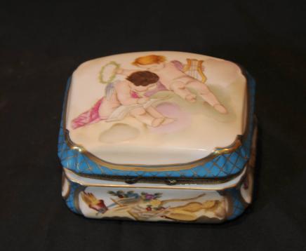 Français porcelaine de Sèvres Bijou Boîte à bijoux