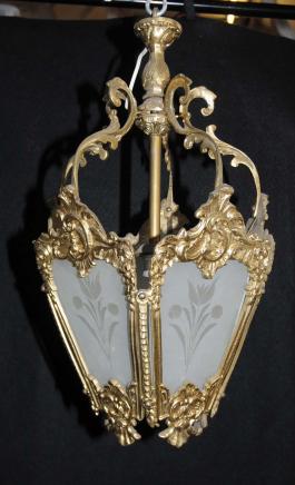 Lustres en bronze doré de style Art Nouveau Lanterne Lampe français