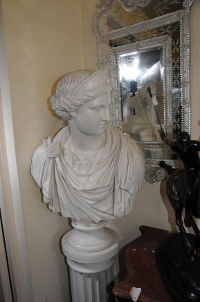 Marbre Résine Buste romain Maiden impératrice Statue Classique Art