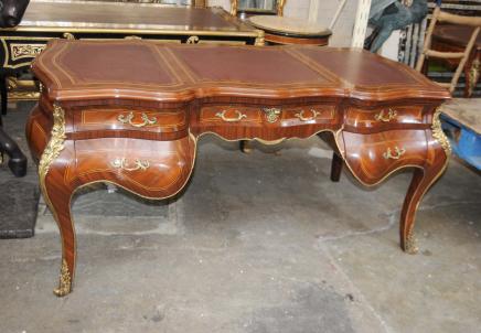 Noyer français Bombe Partenaires bureau Table Empire Bureau