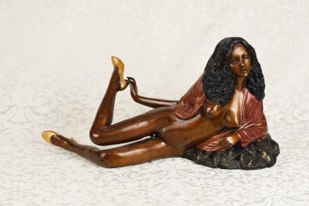 Nu érotique Bronze Femme Figurine Statue érotiques des années 70 Sexy Girl