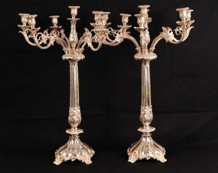 Paire Silver Plate Matthew Boulton Candélabres Bougie Sheffield