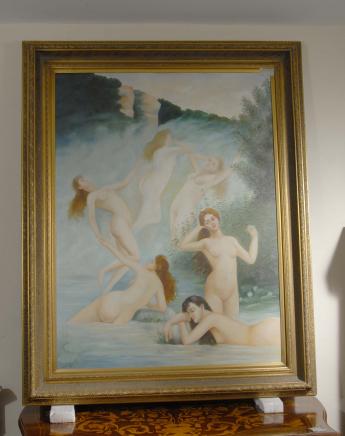 Peinture à l'huile English Nu Nymphe Maidens