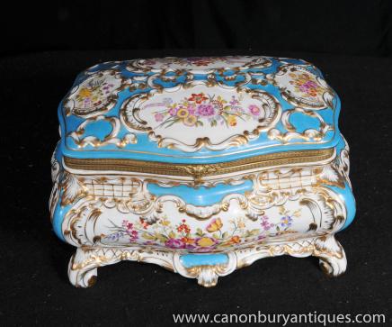 Porcelaine de Sèvres Floral Spalsh Bijou Coffret Coffret à bijoux