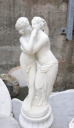 Roman Sapphist semi Femme nue Lovers Statue