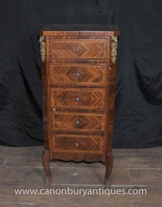 Antique Empire français hautes Tiroirs Boy Chest Rosewood Furniture