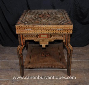 Tables Damasquin Jeux Antique Table d'appoint Backgammon Damas