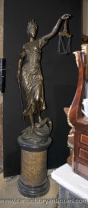 XL Lifesize français Bronze Lady Justice Scales Statue Figurine