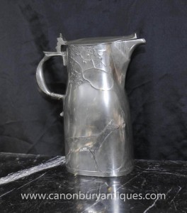 Allemand Art Nouveau Silver Plate Jug Pitcher