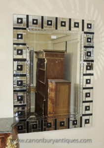 Art Déco verre Mantle Miroir 1920 Miroirs