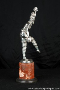 Bronze Art Déco Harlequin Dancer par Chiparus Statue Figurine
