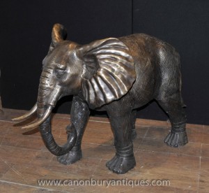 Grand Elephant Statue Bronze Architectural Jardin Art