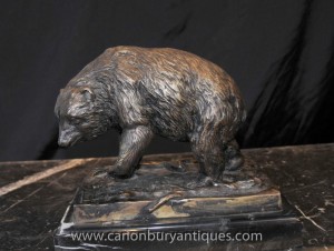 Ours de bronze Statue Signée prince Brown Bears Animaux Castings