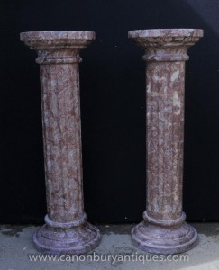 Paire classique marbre italien colonne dorique Stands Colonnes piédestal