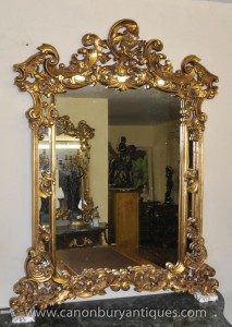 Rococo français Louis XV Gilt Pier Mirror Mantle Miroirs