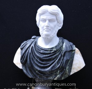 Sculpté à la main Buste en marbre italien empereur romain Titus Atoninus Pie