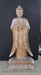 Sculpté à la main birmans Statue de Bouddha Lotus Flower Base de l'art bouddhiste Bouddhisme