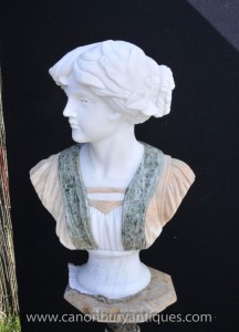 Sculpté à la main buste en marbre victorienne Préraphaélisme Lady