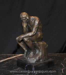 Statue en bronze Rodins Le Penseur Auguste Rodin Sculpture Art Français