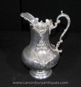 Victorienne Silver Plate Jug Tankard Vaisselle