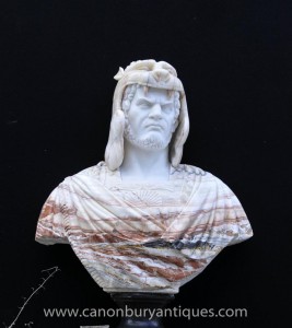 XL marbre italien buste sculpté Guerrier Nordique Thrones jeu Sculpture