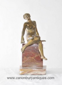 Art Déco Femme nue Figurine Marbre Base de Nu Statue Onyx