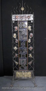 Vitrail Art nouveau Steel Screen Autour de 1930