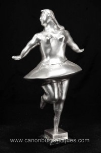 Argent Bronze Danseur de ballet Statue Figurine Botero