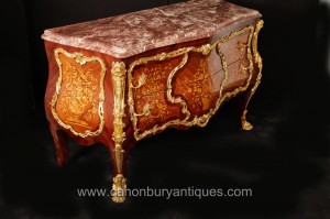 Pair de l'Empire français Bombe Marqueterie Commodes Chest Tiroirs