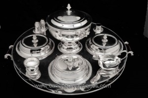 Sheffield Silver Plate Lazy Susan Dîner renouvelable Plate Server Dish