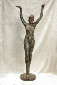 XL Chiparus Art Deco Bronze Figurine Starfish Dancer Statue