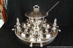 Elkington Sheffield Silver Plate Lazy Susan serveur Urne Centrepiece