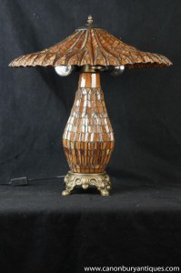 Art Nouveau français Tiffany Lampe de table en verre Light Shade