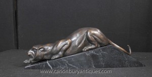 Art déco français Bronze Panther Cat Puma Statue