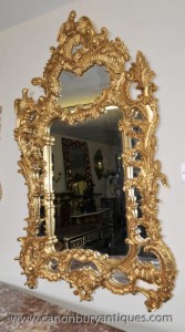 Big Louis XV Gilt Français Pier Miroir Intricate cadre Dove