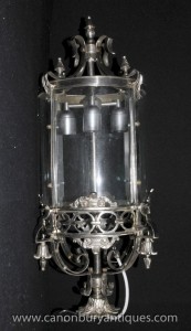 Silver Plate français Lantern Light Chandelier