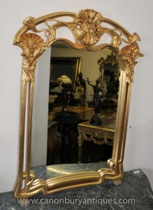 Art Nouveau français Gilt Pier verre miroir Miroirs