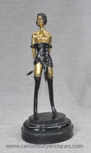 Bronze français casting érotique Dominatrix Figurine Whiplash