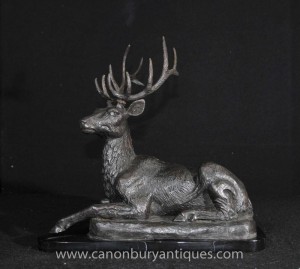 Bronze écossais Stag Statue Highlands Recumbant Stags