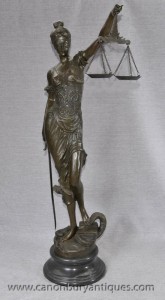 Lady Blind Justice échelle de Justica Bronze Statue Figurine Old Bailey