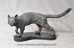 Anglais Bronze chat tigré Statue casting Chats Chaton