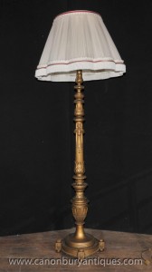 Antique Empire français Gilt Lampadaire Lumière