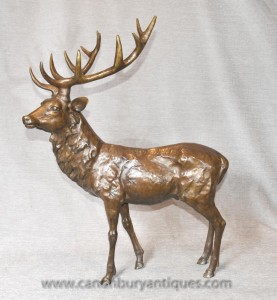 Bronze écossaise Stag Sculpture Statue Stags Highland Moose Elk
