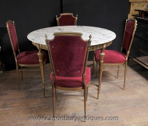 Empire français Dining Set table et chaises Ormolu
