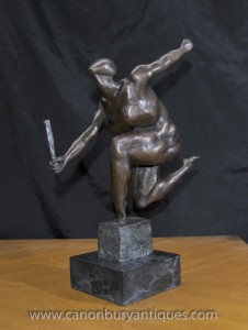 Français Bronze Absract Art cubiste Statue Figurine