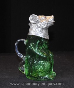 Français Cut plaque de verre Silver Bear Jug Aiguière