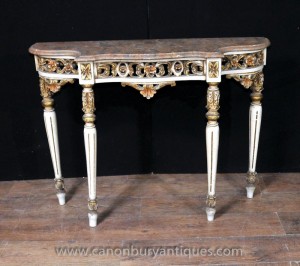 Rococo italien peinte Console salle Tables Mobilier