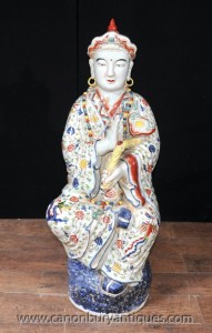 Satsuma japonais porcelaine Statue de Bouddha bouddhiste Wise Figurine Bouddhisme