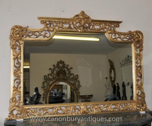 Victoriennes Gilt Mantel Mirror Miroirs de cadre fleuri