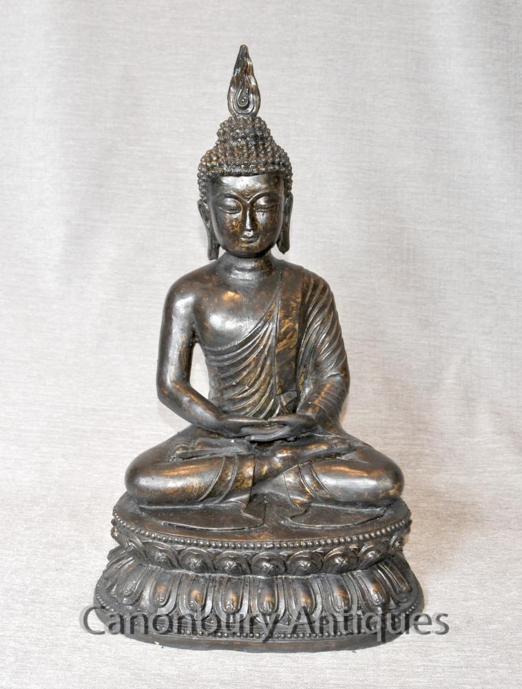 Bronze bouddhiste tibétain Statue de Bouddha Art Dhyana Mudra Méditation